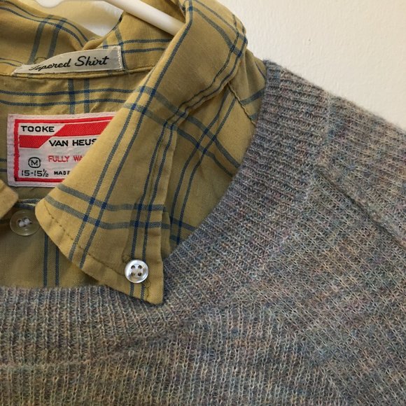 Vintage Yellow Blue Plaid Button Down - Picture 5 of 8